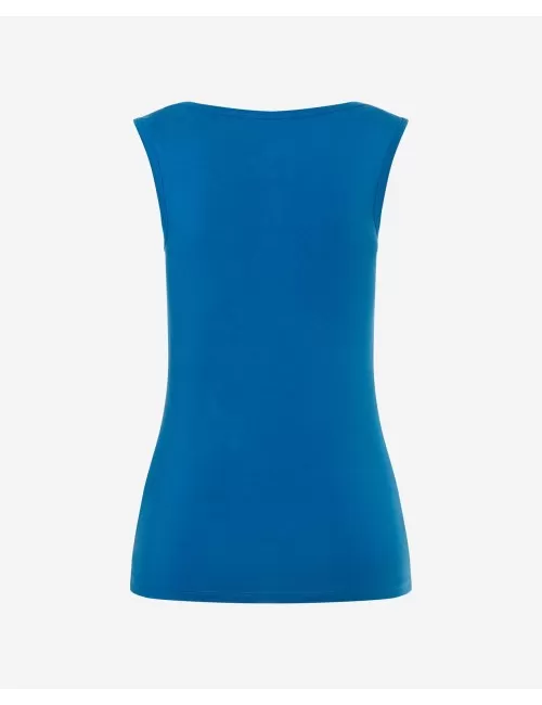 Spirit of OM - Tanktop Bambus high-neck - blau