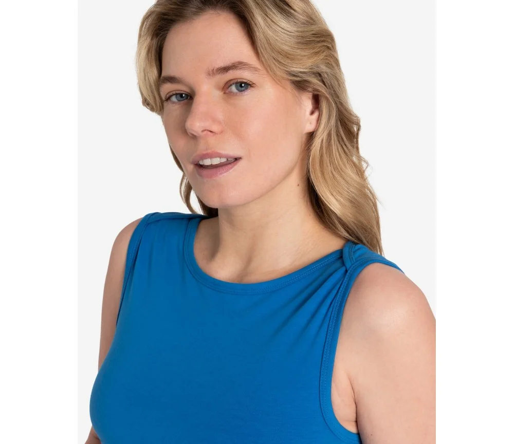 Spirit of OM - Tanktop Bambus high-neck - blau