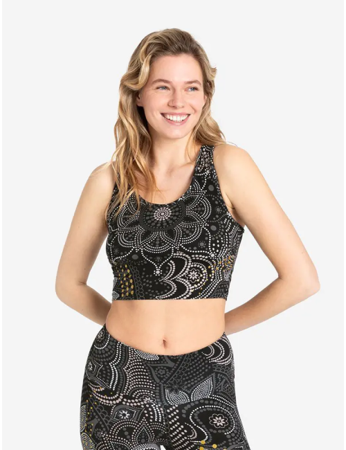 Spirit of OM - Yoga Bra Maui ohne Polster - schwarz-natur