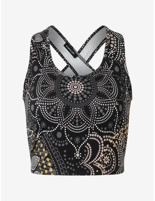 Spirit of OM - Yoga Bra Maui ohne Polster - schwarz-natur