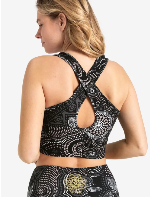 Spirit of OM - Yoga Bra Maui ohne Polster - schwarz-natur