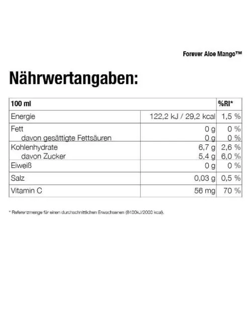Forever - 4-Pack Forever Aloe Mango™ - Eine gesunde Portion Urlaub - 4 x 1 Liter