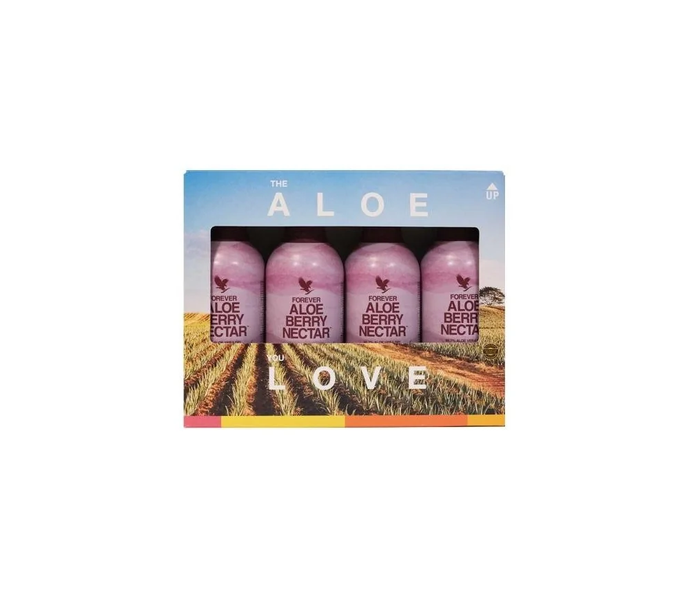 Forever - 4-Pack Forever Aloe Berry Nectar™ - 90,7 % Aloe-Vera-Gel - 4 x 1 Liter