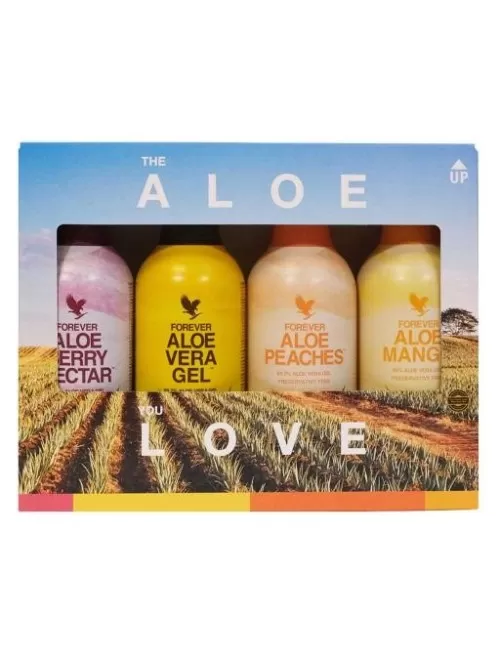 Forever - 4-Pack Mix Forever Aloe Vera Gel™ - Vier Aloe-Drinks in einem Paket - 4 x 1 Liter