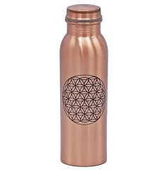 Yogi & Yogini - Trinkflasche aus Kupfer mit Blume des Lebens - 750ml
