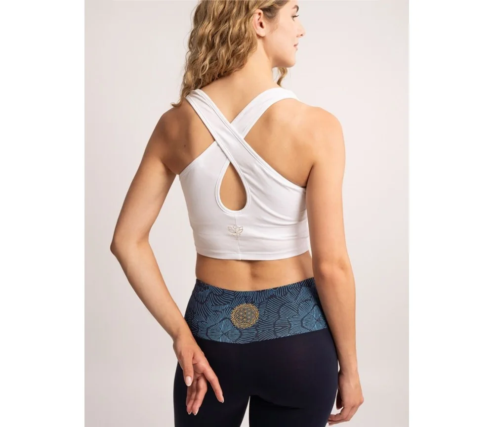 Spirit of OM - Yoga Leggings Capri Madhya Madhu - tiefblau