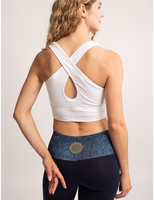 Spirit of OM - Yoga Leggings Capri Madhya Madhu - tiefblau