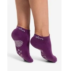 Spirit of OM - rutschfeste Yoga Socken Adhara - viola-weiß
