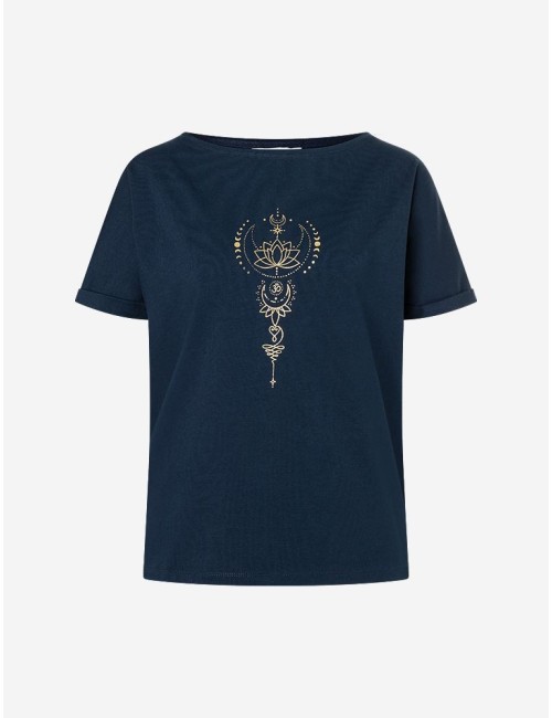 Spirit of OM - Shirt Eka Padma - tiefblau