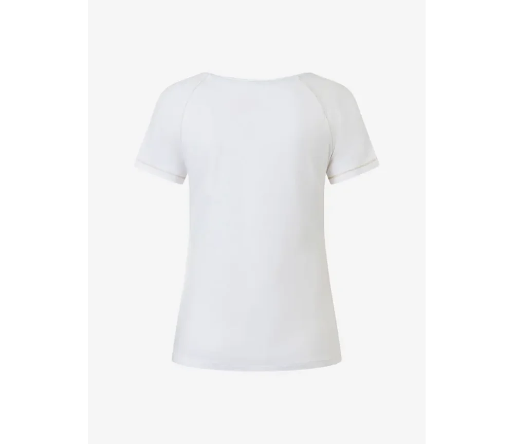 Spirit of OM - Raglan-Shirt Yoga Flower - weiß/blau/gold