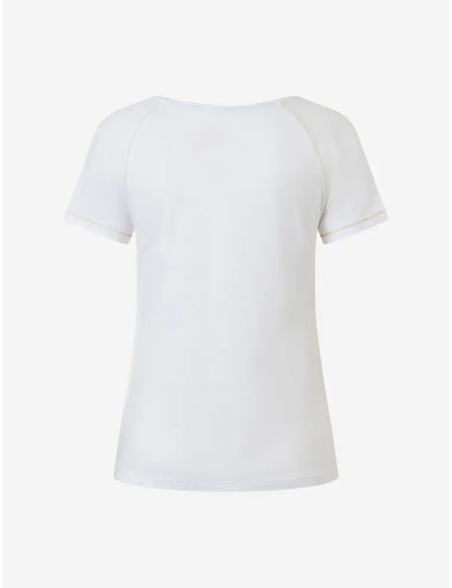 Spirit of OM - Raglan-Shirt Yoga Flower - weiß/blau/gold