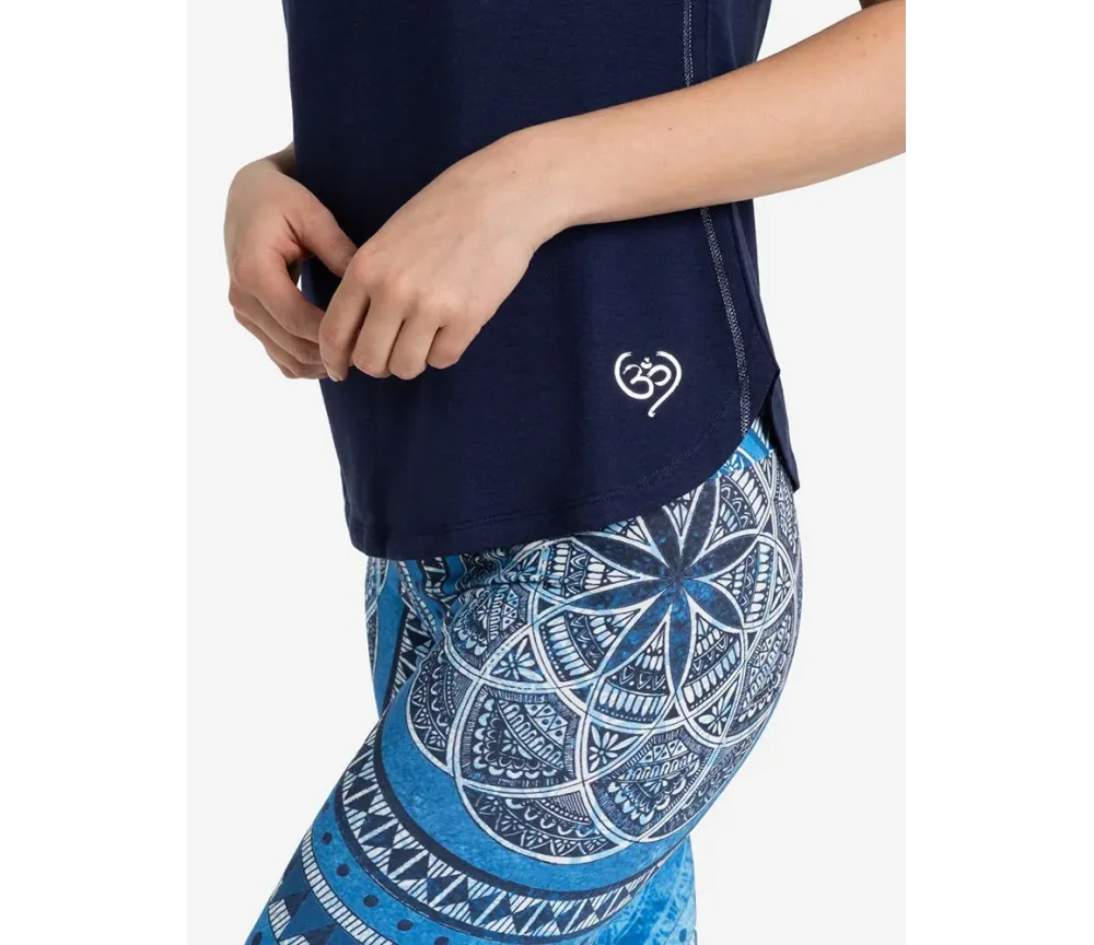 Spirit of OM - Shirt Raglan Bambus - dunkelblau