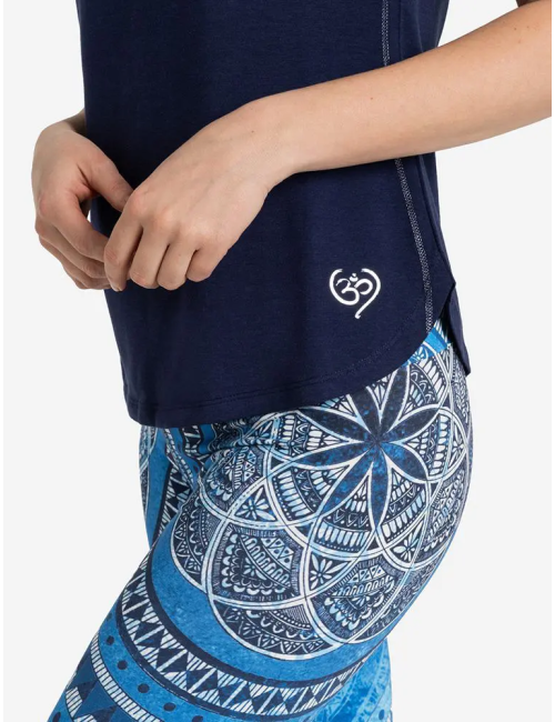 Spirit of OM - Shirt Raglan Bambus - dunkelblau