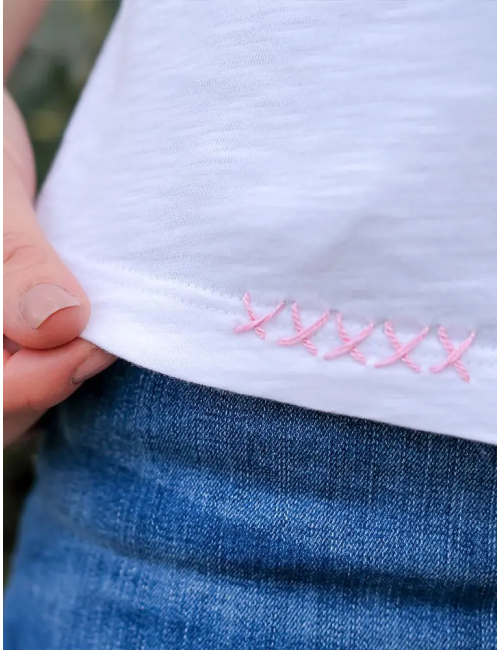 Spirit of OM - Shirt Lotus Aquarell - weiß/bunt