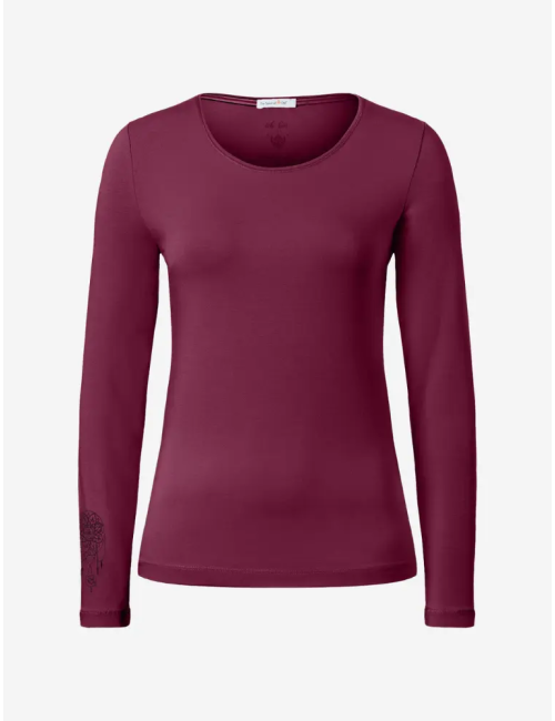 Spirit of OM - Langarm-Shirt Bambus - berry