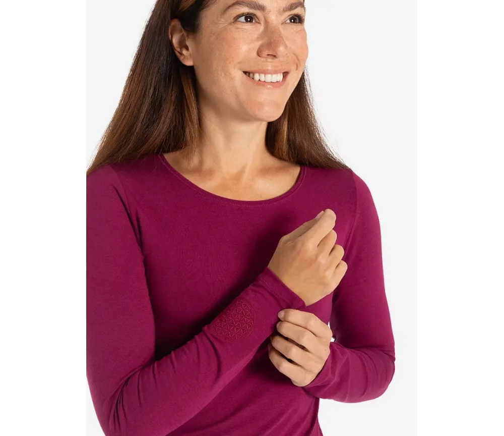 Spirit of OM - Langarm-Shirt Mabu Chakra - berry