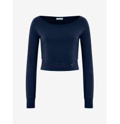 Spirit of OM - Longsleeve Crop Shirt Bambus - dunkelblau