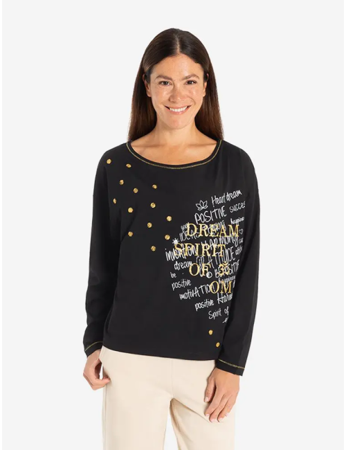 Spirit of OM - Oversize Shirt Motivation - schwarz