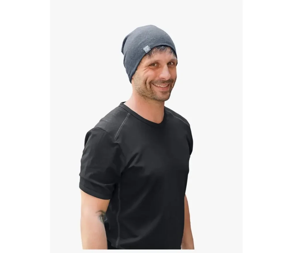 Spirit of OM - Beanie Mütze Bambus - anthrazit-melange
