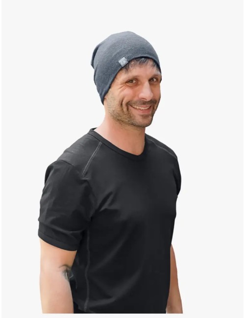 Spirit of OM - Beanie Mütze Bambus - anthrazit-melange