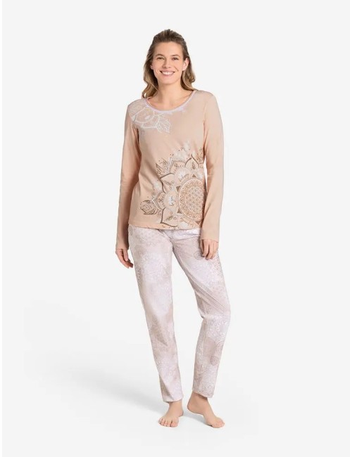 Spirit of OM - Pyjama-Longsleeve Shirt - apricot/sahara