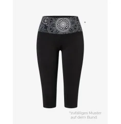 Spirit of OM - Yoga Leggings Capri Madhya Maui - schwarz-natur