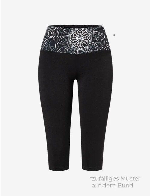 Spirit of OM - Yoga Leggings Capri Madhya Maui - schwarz-natur