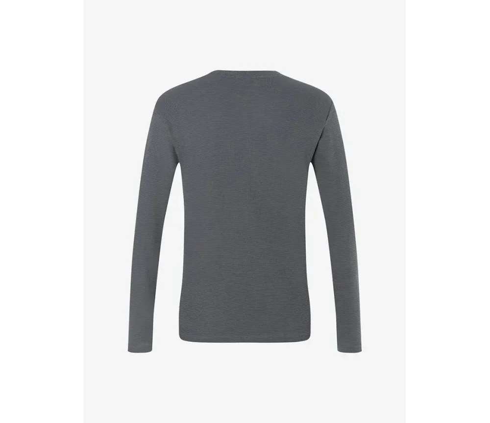 Spirit of OM - Herrenpulli Waffelstrick - turmalingrau