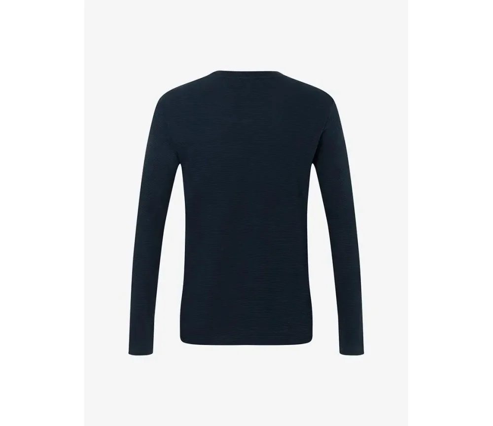 Spirit of OM - Herrenpulli Waffelstrick - dunkelblau