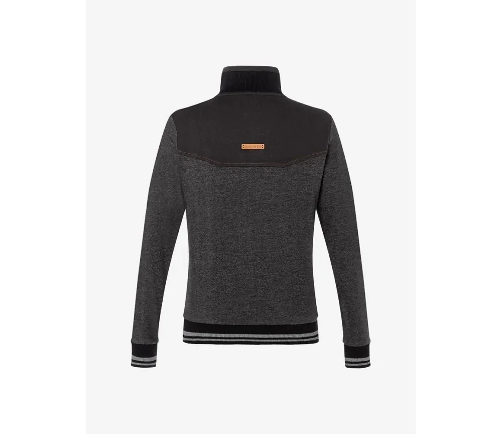 Spirit of OM - Sweatjacke men mit Stehkragen - schwarz-melange