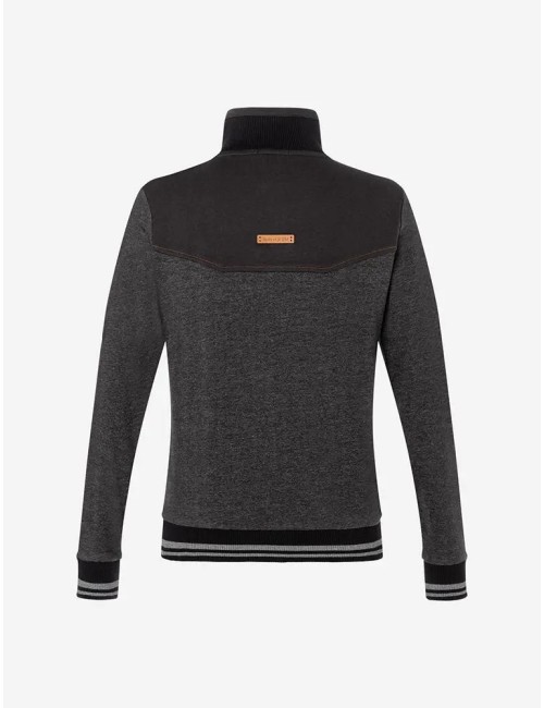 Spirit of OM - Sweatjacke men mit Stehkragen - schwarz-melange