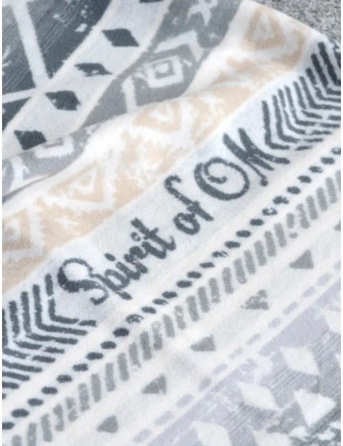 Spirit of OM - Kuscheldecke Blume des Lebens - grau