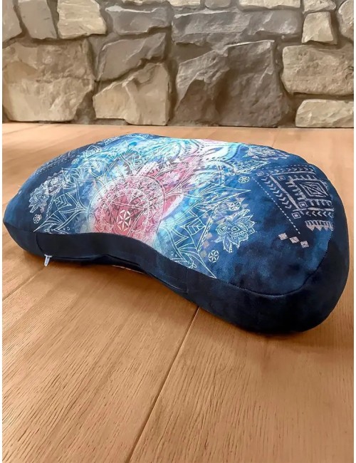 Spirit of OM - Meditationskissen Halbmond - indigo/peach