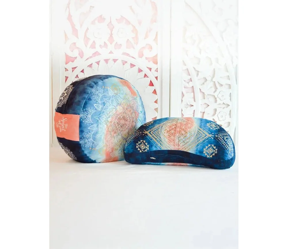 Spirit of OM - Meditationskissen Halbmond - indigo/peach