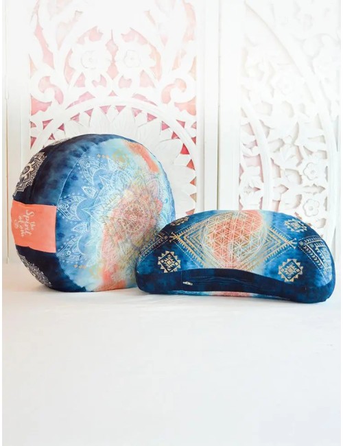 Spirit of OM - Meditationskissen Halbmond - indigo/peach