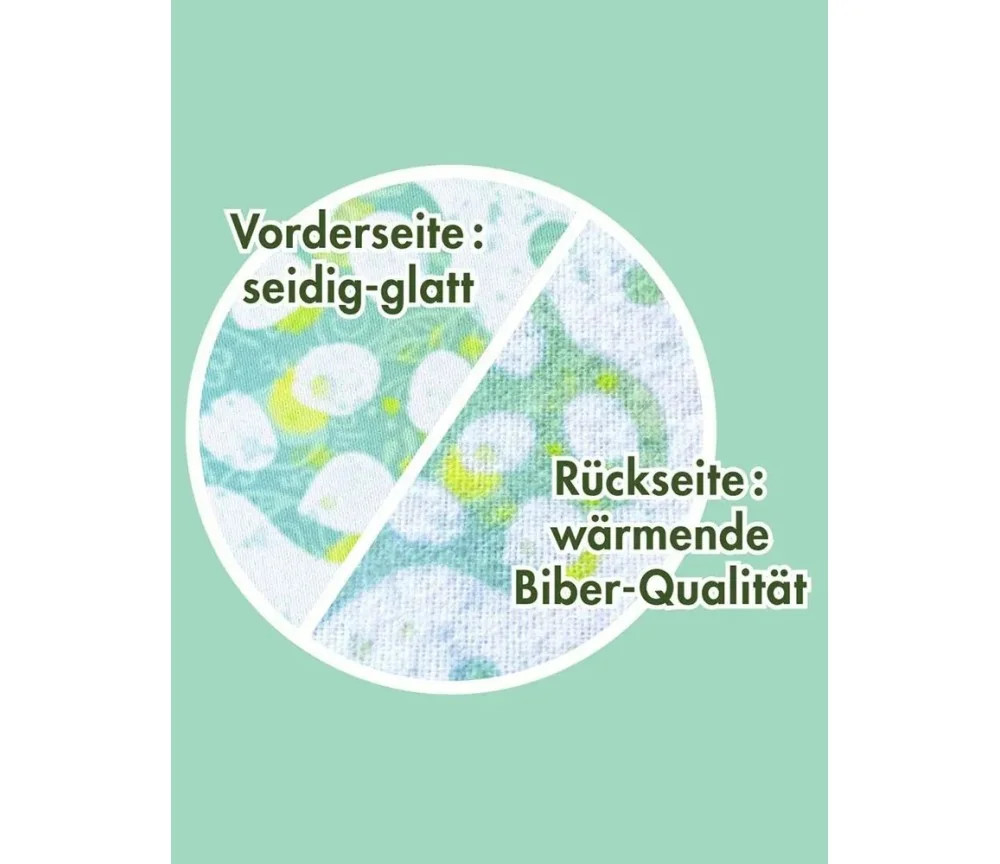 Spirit of OM - Biber-Bettwäsche GREEN DREAM - green/white