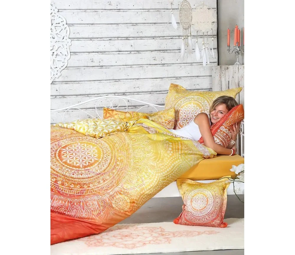 Spirit of OM - Bio Bettwäsche SUNRISE - orange / gelb