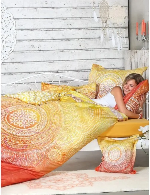 Spirit of OM - Bio Bettwäsche SUNRISE - orange / gelb