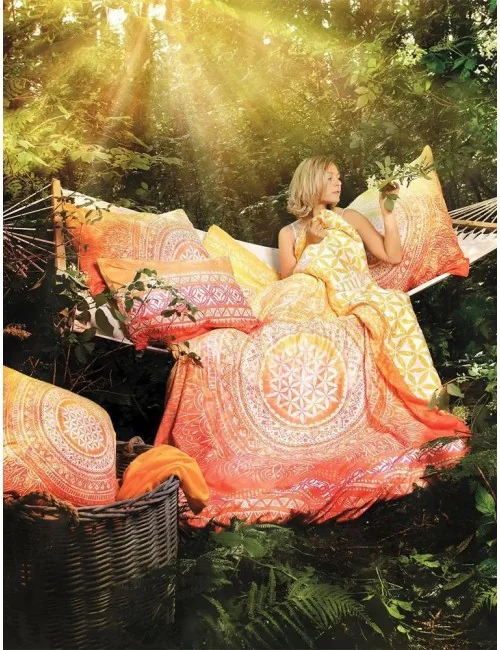 Spirit of OM - Bio Bettwäsche SUNRISE - orange / gelb