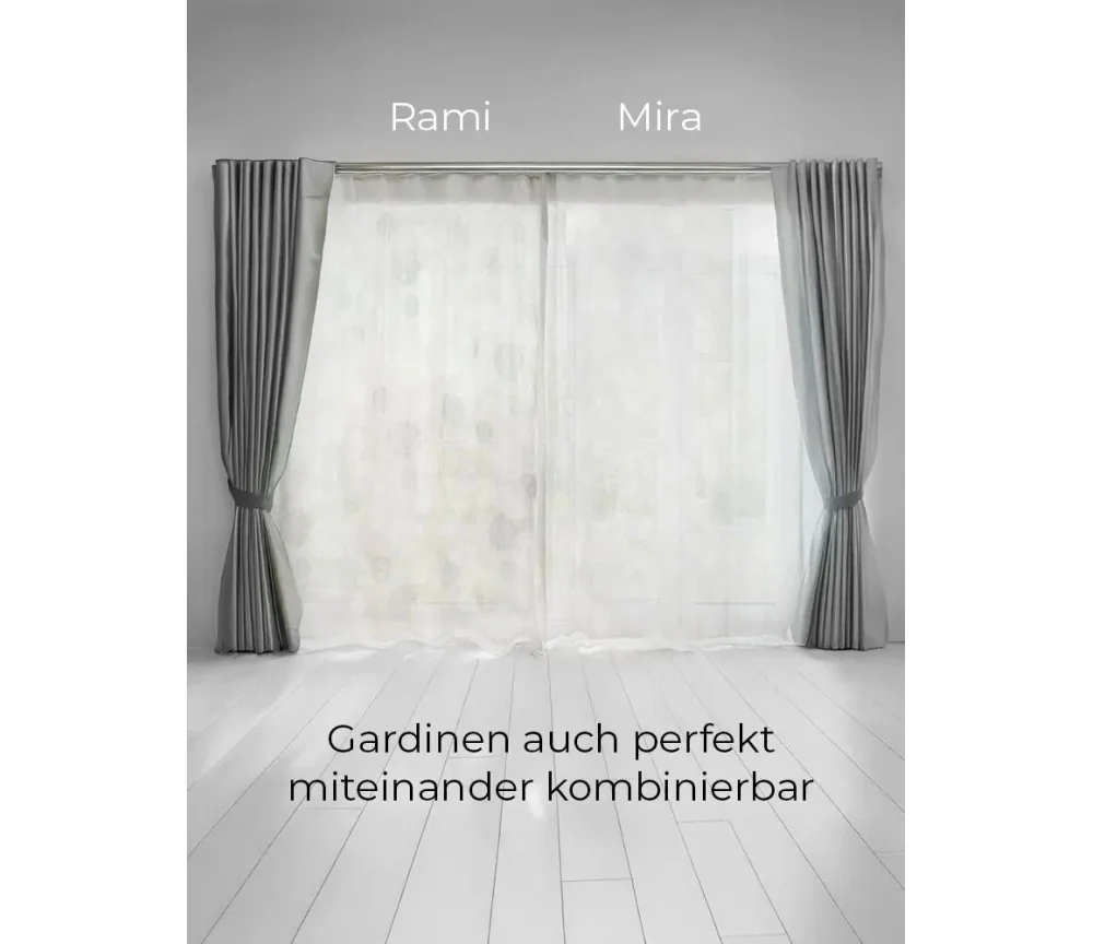 Spirit of OM - Gardine Rami - weiß bestickt & silber/weiß bedruckt