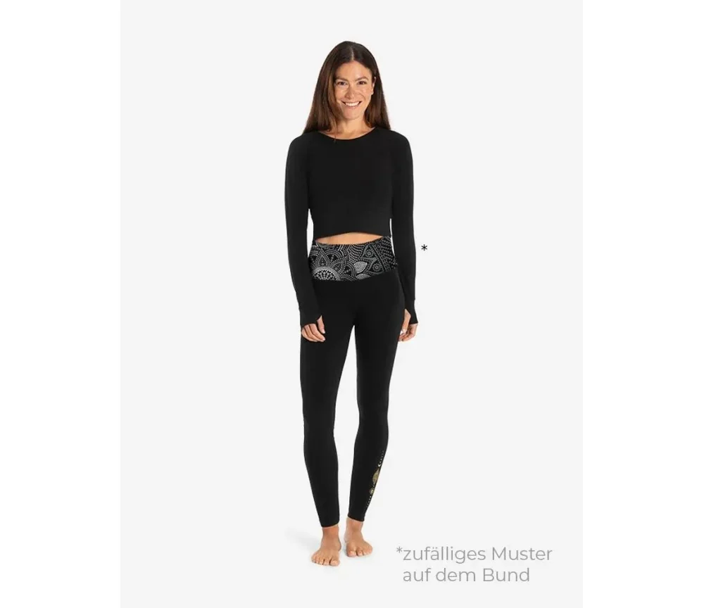 Spirit of OM - Yoga Leggings Madhya Maui - schwarz-natur