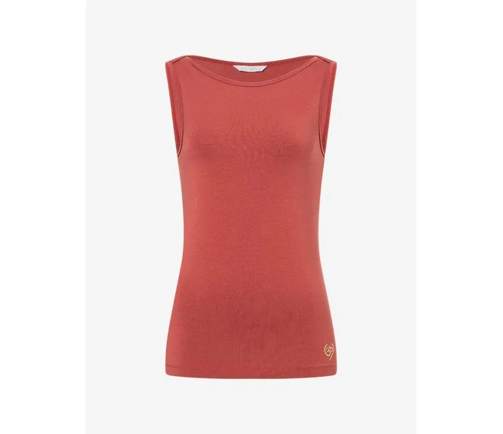 Spirit of OM - Tanktop Bambus high-neck - erdrot