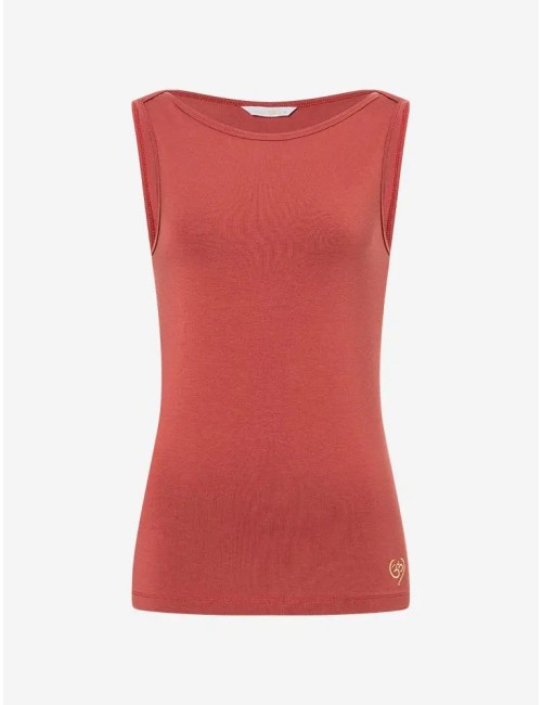 Spirit of OM - Tanktop Bambus high-neck - erdrot