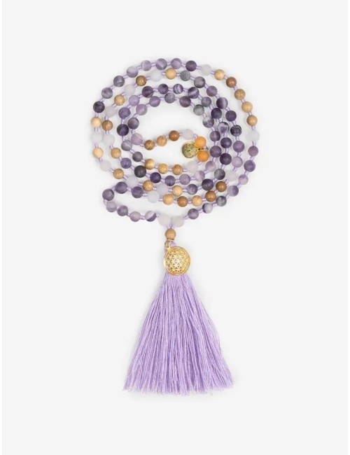 Spirit of OM - Kette - Mala Hridaya Amethyst