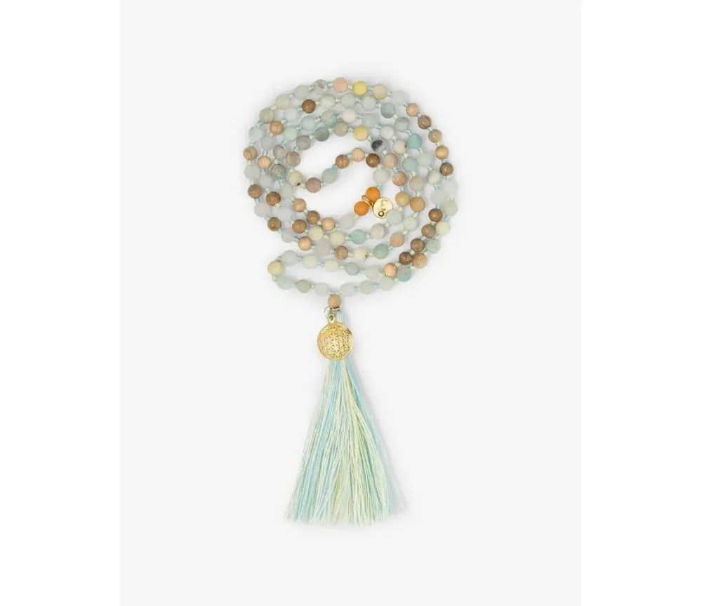 Spirit of OM - Kette - Mala Hridaya Amazonit