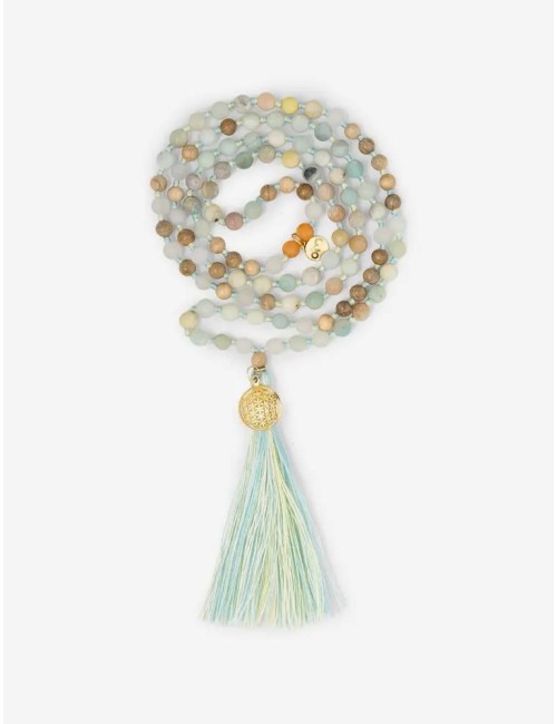 Spirit of OM - Kette - Mala Hridaya Amazonit