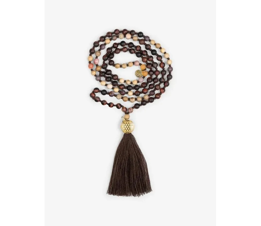 Spirit of OM - Kette - Mala Hridaya Tigerauge