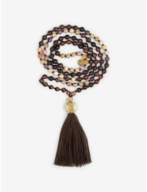 Spirit of OM - Kette - Mala Hridaya Tigerauge