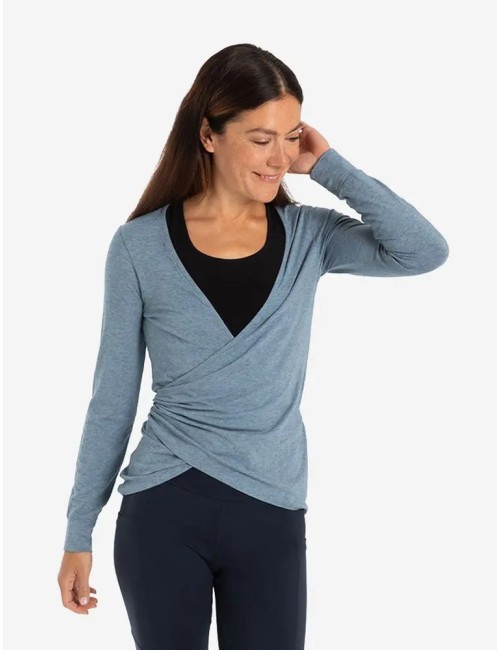 Spirit of OM - Wickeltop Abala - blau-melange