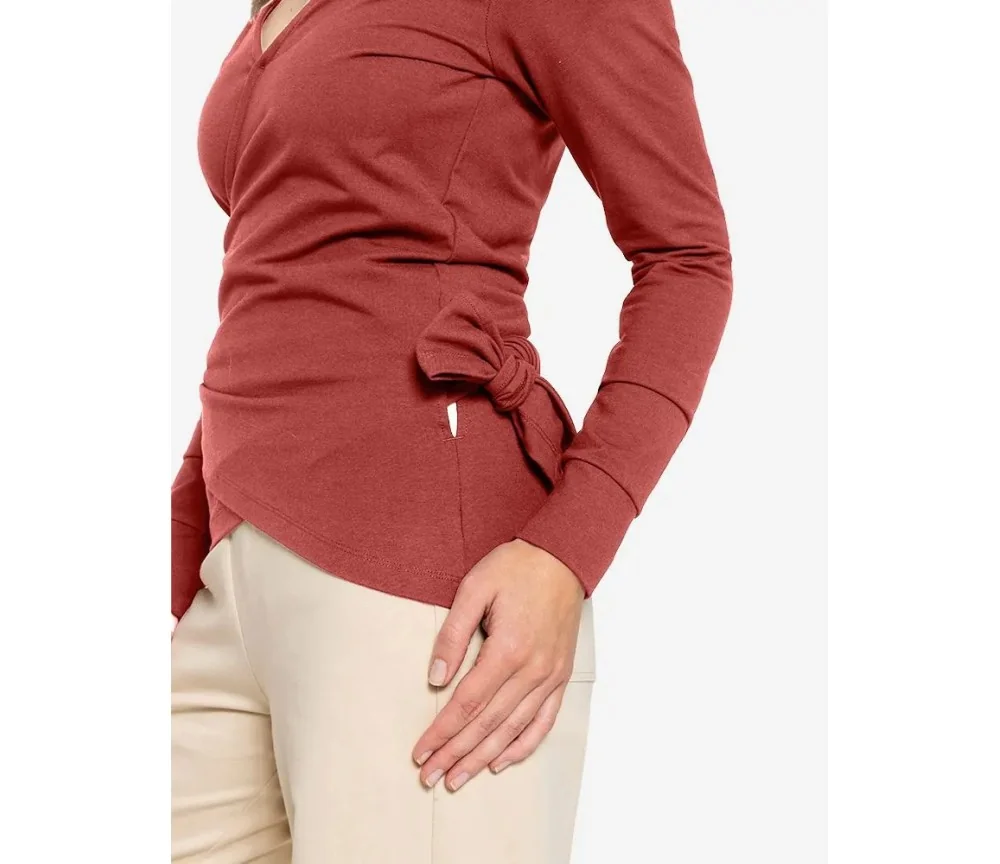 Spirit of OM - Wickeltop Abala Baumwolle - erdrot